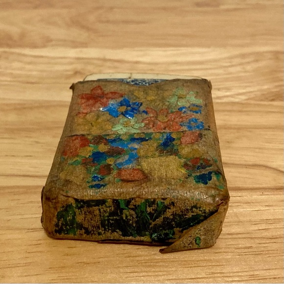 Vintage Mini Playing Card Set Game Folk Art Case - Picture 5 of 16